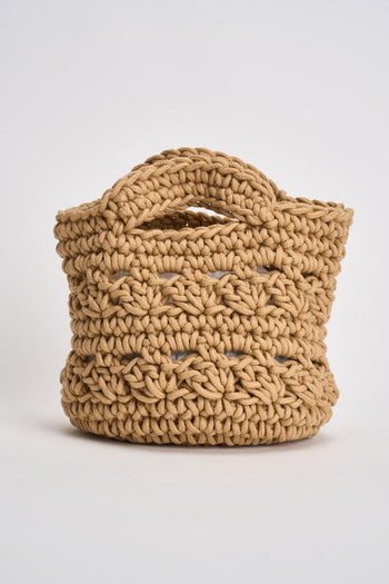 Borsa donna in corda intrecciata beige - 4