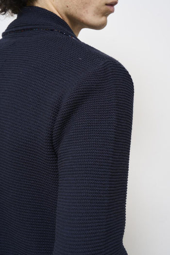Giacca uomo in maglia blu - 6
