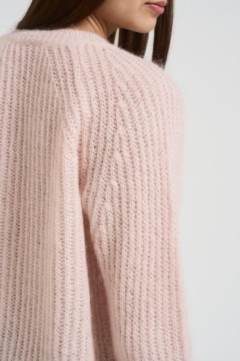 Maglia donna scollo a barchetta rosa pastello - 4