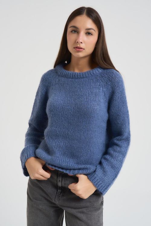 Maglia donna girocollo blu