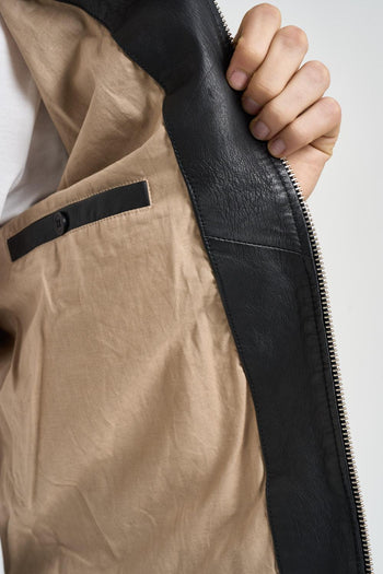 Giubbotto uomo in pelle nero - 7