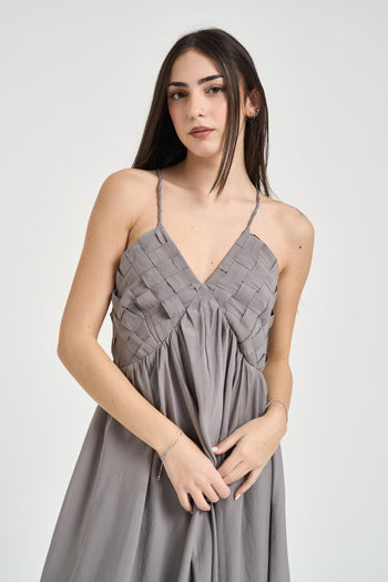 Abito donna lungo grigio - 3