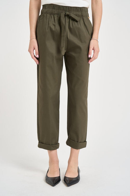 Pantalone donna cropped verde