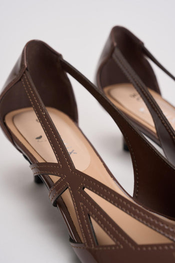 Décolleté donna in vernice tortora - 5