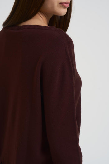 Maglia donna scollo a barchetta marrone - 4