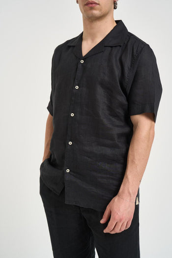 Camicia uomo in lino nera - 3