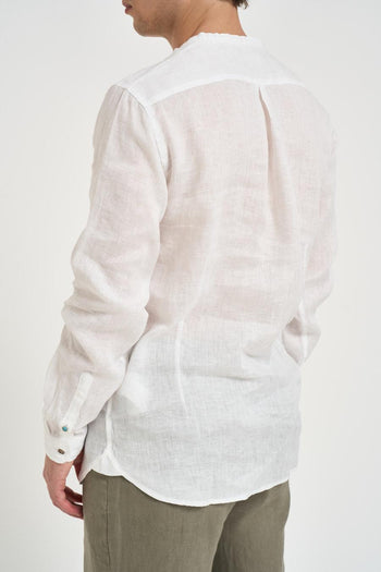 Camicia uomo in lino bianca - 4