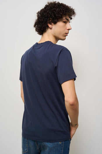 T-shirt uomo girocollo blu - 5
