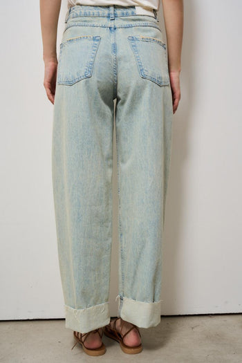Jeans donna a palazzo in denim chiaro - 4