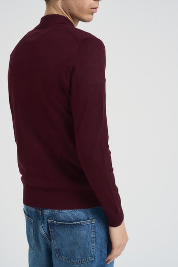Polo uomo con bottoni bordeaux - 3