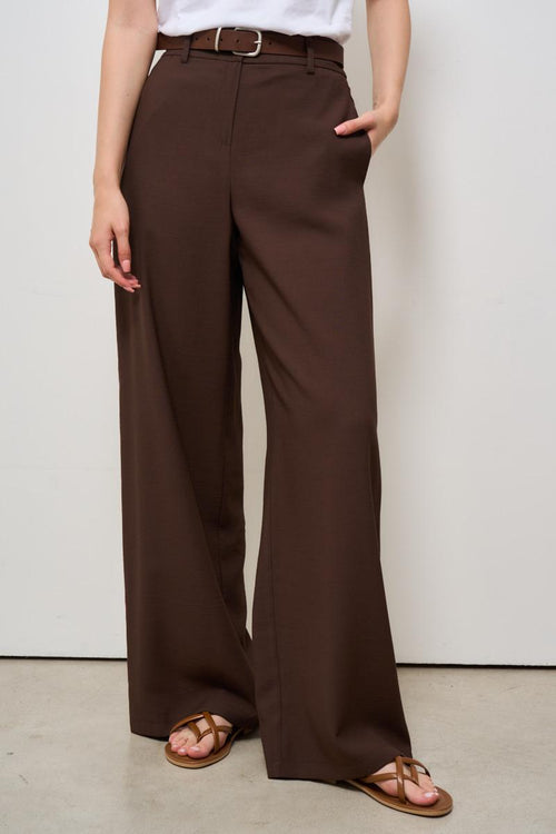 Pantalone donna marrone dritto