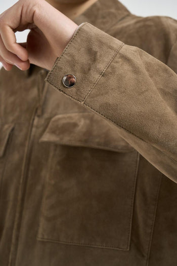 Giacca uomo in suede marrone - 6