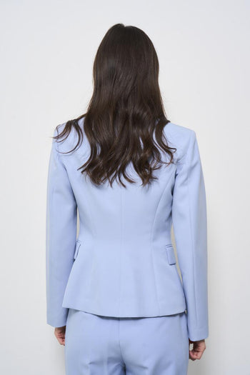Women's single-breasted light blue jacket - 6