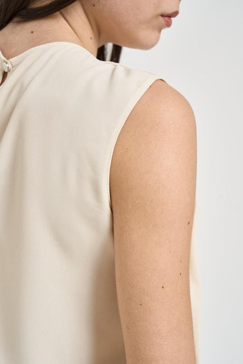 Blusa donna con nodo panna - 4