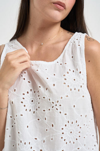 Top donna in sangallo bianco - 3