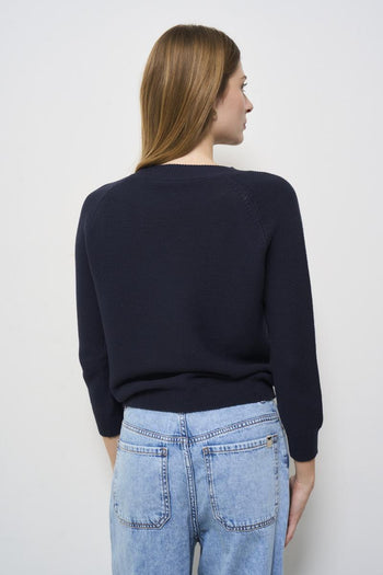 Women's crew neck sweater midnight blue - 4