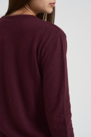 Maglia donna girocollo bordeaux - 4
