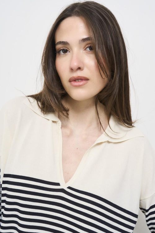 Women's striped polo shirt - 2