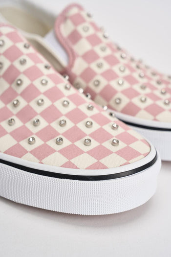Sneakers donna Classic slip-on scacchi rosa - 4