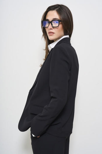 Women's black single-breasted jacket - 5