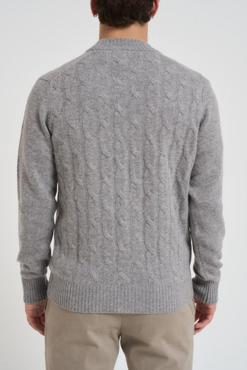 Cardigan uomo scollo a V grigio chiaro - 4