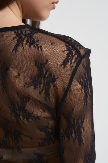 Maglia pizzo donna nera - 6