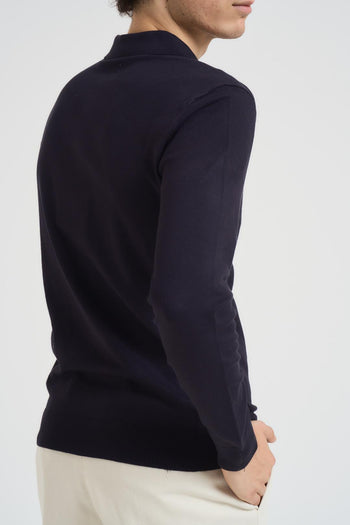 Maglia uomo con collo a polo blu - 5
