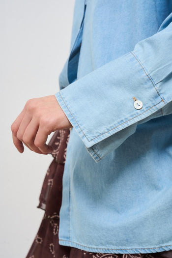 Camicia donna in denim chiaro - 5