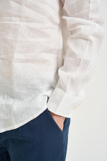 Camicia uomo in lino bianca - 3