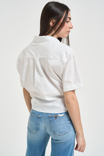 Camicia donna cropped bianca - 3