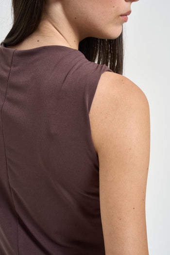 Abito donna mini con anello marrone - 4