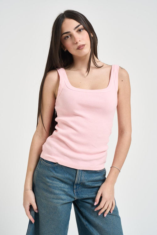 Top donna in cotone rosa