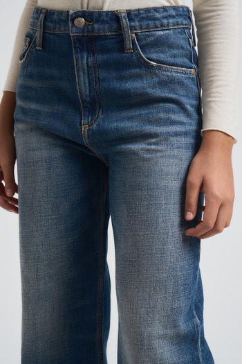 Jeans donna a palazzo in denim scuro - 6