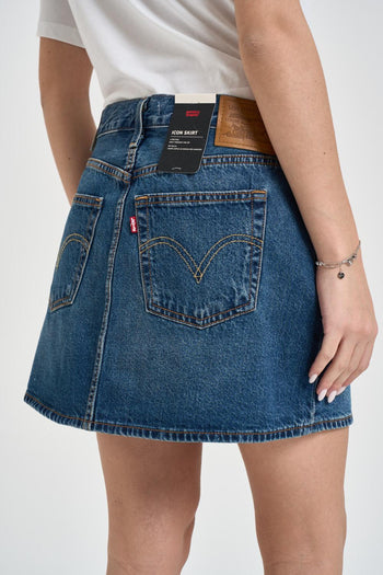 Minigonna donna Icon Skirt in denim blu - 4