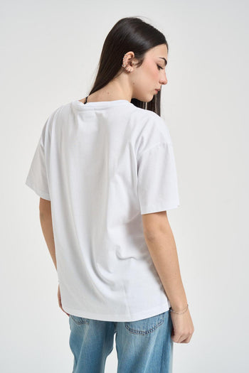 T-shirt donna bianca con strass - 3