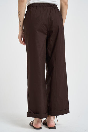 Pantalone donna con pinces marrone - 4