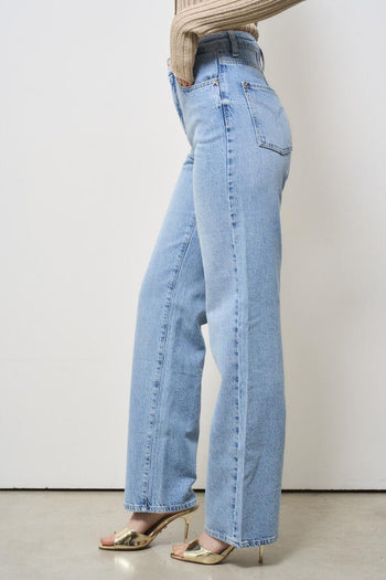 Jeans donna regular fit in denim chiaro - 3
