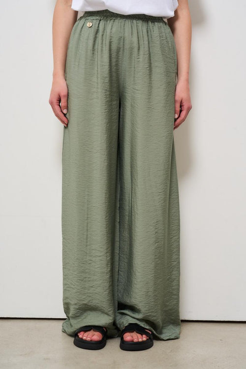 Pantalone donna fluido verde