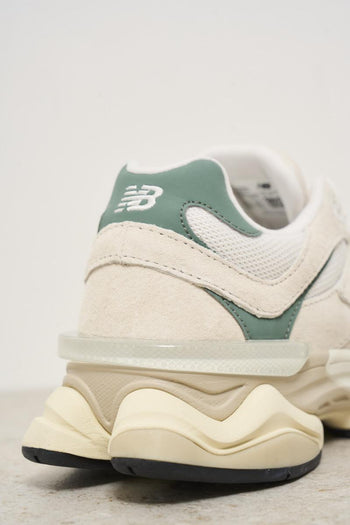Sneakers uomo 9060 bianche e verde salvia - 8