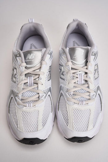 Sneakers donna 530 bianche e argento - 5