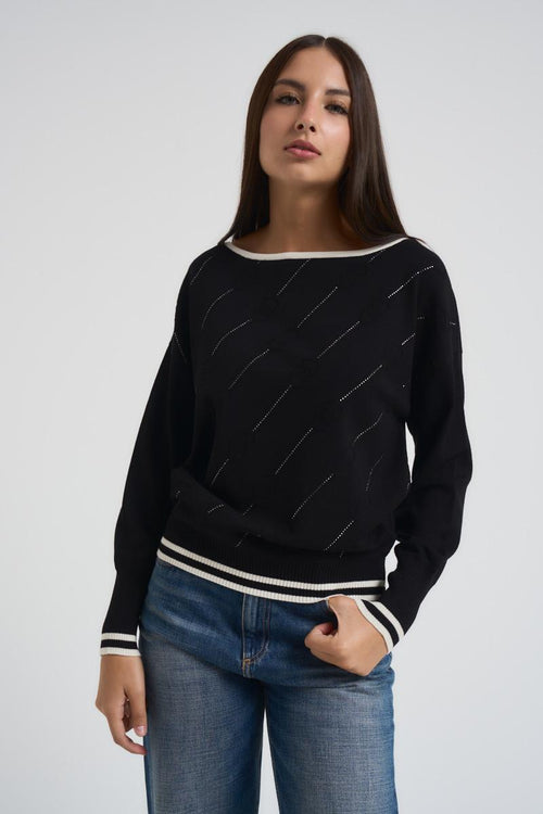Maglia donna girocollo nera