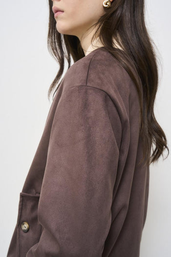 Women's brown suede jacket - 6