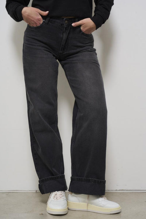Jeans donna regular fit in denim grigio