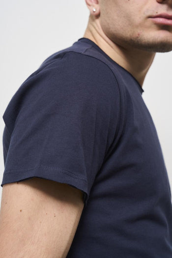 Men's blue crew neck t-shirt - 5