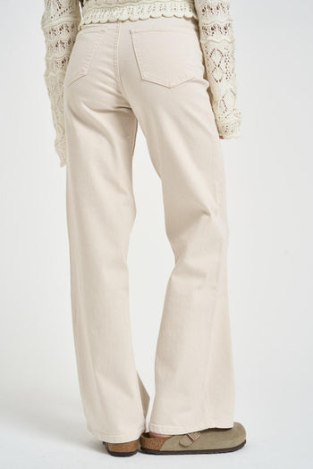 Jeans donna wide fit in denim panna - 5