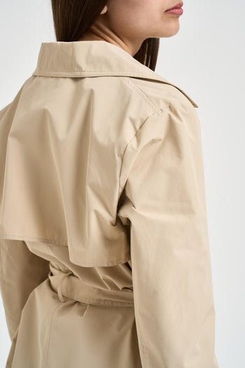 Trench donna corto beige - 4