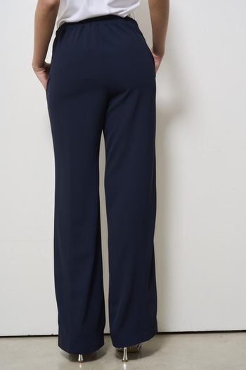 Pantalone donna a palazzo blu notte - 3