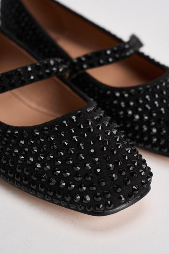 Ballerina donna con strass nera - 4