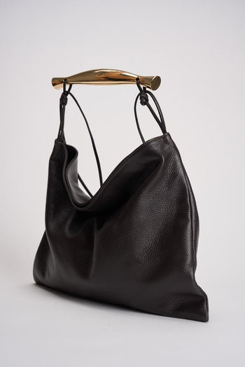 Borsa donna in pelle martellata moro - 3