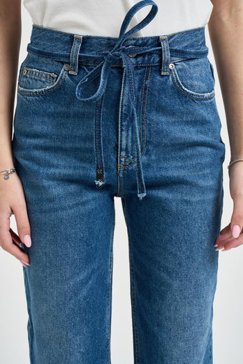 Jeans donna gamba dritta in denim blu - 6